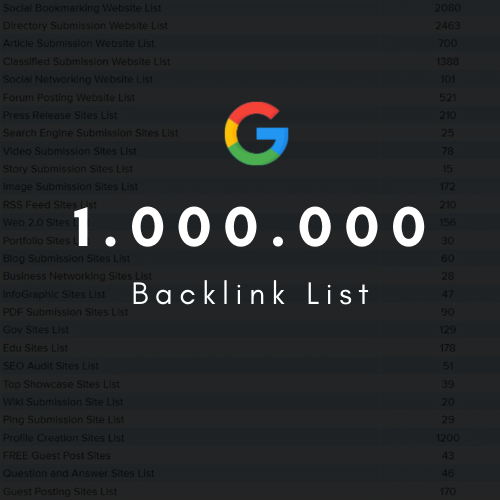 1M Backlink List